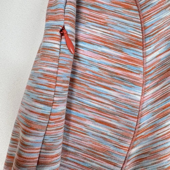 Title Nine Dress Sz L Coral Peach Blue Print Athletic Cap Slv Outdoors Pocket - Picture 7 of 12